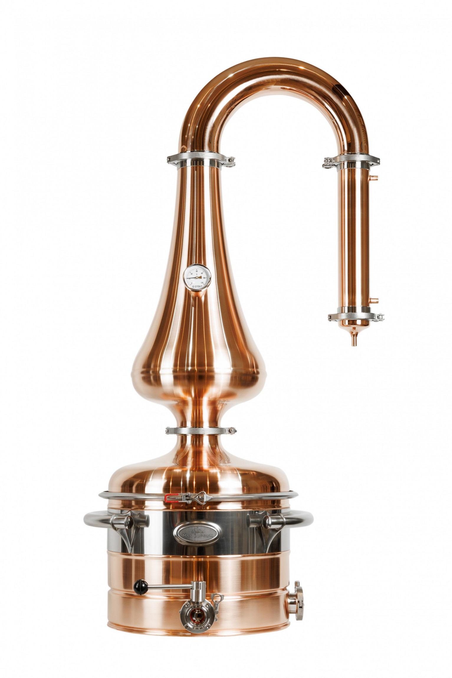 Медный вискарный аппарат Max Cuprum 45 л с 3" холодильником